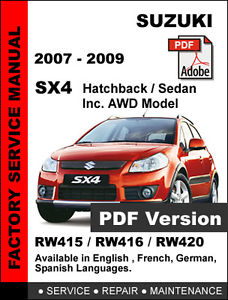 Suzuki SX4 с 2007 года руководство по ремонту