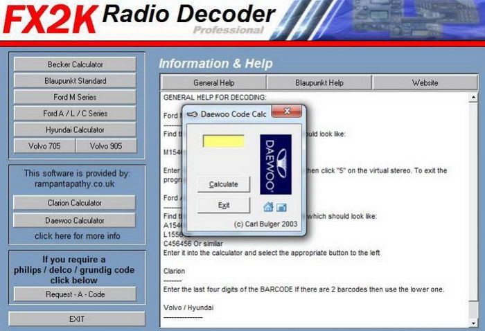 Разблокировка автомагнитолы: FX2K Radio Decoder