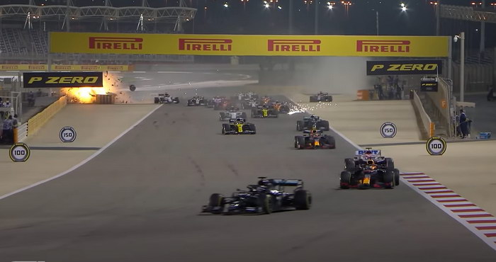 Гран-при Бахрейна был остановлен из-за шокирующей аварии