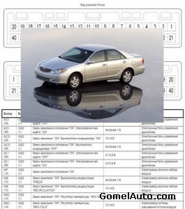 Сборник электрических схем автомобиля Toyota Camry (2004 год выпуска, двигатель серии 1MZ)