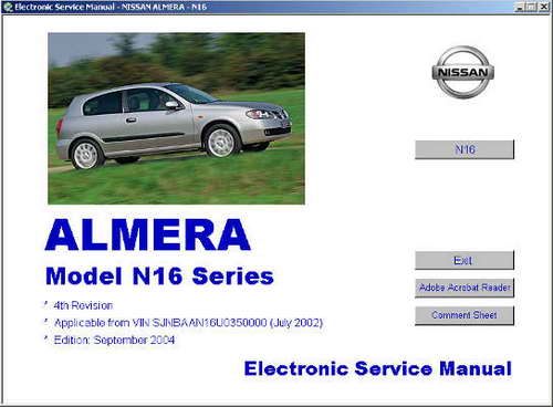 Руководство по ремонту автомобиля Nissan Almera N16 с 2004 года выпуска