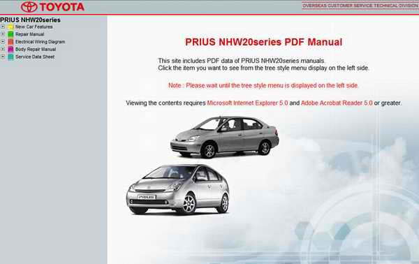 Руководство по обслуживанию Toyota Prius NHW11 NHW20 2003 год