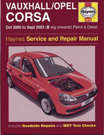 Руководство по ремонту автомобиля Vauxhall / Opel Corsa C 2000 - 2003 года выпуска