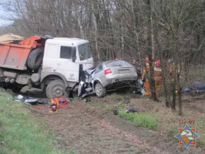 Двое погибших в результате аварии Audi и МАЗ 9 ноября