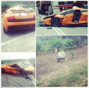 Эксклюзивный суперкар Lamborghini Gallardo LP550-2 MLE разбили в Малайзии