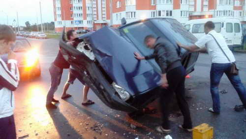 На улице Мазурова произошло ДТП с участием 5 автомобилей