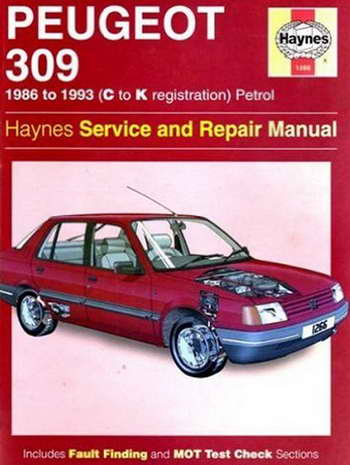 Руководство по ремонту автомобиля Peugeot 309 (Service and Repair Manual)