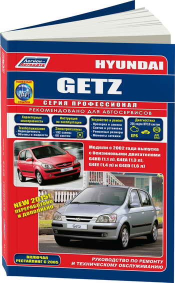 Руководство по ремонту Hyundai Getz с 2002 года выпуска, рестайлинг 2005 года.