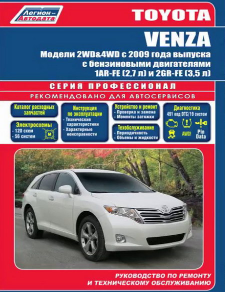 Руководство по ремонту Toyota Venza с 2009 года выпуска